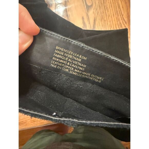 BP Black Lea Leather Over Knee High Chunky Blocked Heeled Boots Size 8.5 - Picture 6 of 6